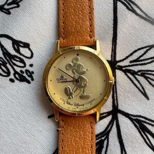 Vintage Gold Coin RETIRED/ RARE Lorus Gold Mickey Mouse Watch